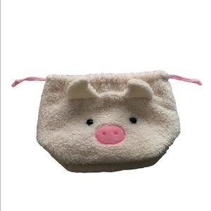 Fluffy Pig Draw String Pouch